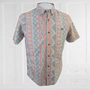 Vans Shirt Mens L Southwestern Aztec Reverse Print Button Down top 100% cotton